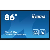 iiyama Prolite TE8612MIS-B3AG 85.6" 4K Ultra HD Public Display Zwart, 4K UHD, Touch, WiFi, VGA, HDMI, USB-C, LAN, Audio