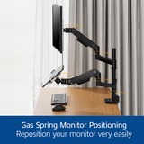 ACT Connectivity Monitorarm met laptophouder office premium, gasveer, paalbevestiging, 1 monitor Zwart