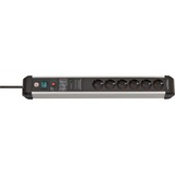 Brennenstuhl Premium-Protect-Line 6-voudig 6-voudige stekkerdoos Zwart/aluminium, 6x stekker, 3 meter