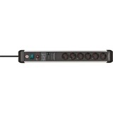 Brennenstuhl Premium-Protect-Line 6-voudig stekkerdoos Zwart/aluminium, 3 meter
