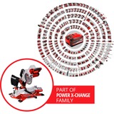 EINHELL Accu Kap & verstekzaag TE-MS 18/210 Li-Solo afkort- en verstekzaag Rood/zwart, Accu en oplader niet inbegrepen