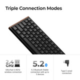 Keychron K1 Ultra 8K Wireless Custom Mechanical Keyboard Zwart, US lay-out (QWERTY), Keychron Milk POM Red, 80% (TKL), RGB leds, LSA Double-shot PBT, USB-C | 2.4 GHz | Bluetooth 5.2