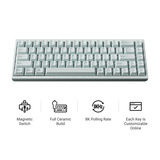 Keychron Q16 HE 8K Magnetic Switch Keyboard, toetsenbord Blauw, US lay-out, Keychron Ultra-Fast Lime, 65%, RGB, Hot swap, 8K