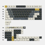 Keychron Retro Garage - Cherry Profiel Dye-Sub PBT Volledige Keycap Set keycaps Zwart/geel, 140 stuks