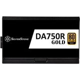 SilverStone DA750R-GM Gold, modulaire 750 watt voeding  Zwart, 4x PCIe, 4x PCIe, 1x 12VHPWR