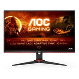 AOC Q27G2E/BK 27" gaming monitor Zwart/rood, 2x HDMI, 1x DisplayPort, 155 Hz