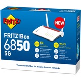 AVM FRITZ!Box 6850 5G International wlan lte router Wit/rood, Mesh Wi-Fi, 4G (LTE), 3G (UMTS/HSPA+