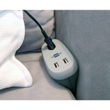 Brennenstuhl Estilo stekkerdoos voor bank met USB-oplaadfunctie Grijs/antraciet, 1x euroaansluiting en 2x USB-lader