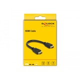 DeLOCK High Speed HDMI met Ethernet - HDMI A male > HDMI A male kabel Zwart, 0,25 meter, 4K