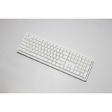 Ducky Zero 6108 Pure White RGB mechanisch gaming toetsenbord Wit, US lay-out (QWERTY), Cherry MX2A Brown, 100%, RGB leds, Double-shot PBT, hot swap, 2.4GHz | Bluetooth | USB-C