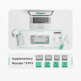 Iqunix OG80 Wormhole Wireless Mechanical Keyboard Grijs, US lay-out (QWERTY), IQUNIX Moonstone, 80% (TKL)	, RGB leds, Hot-swappable, PBT, 2.4GHz | Bluetooth 5.1 | USB-C