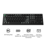Keychron K10 Ultra 8K Wireless Custom Mechanical Keyboard Zwart, US lay-out (QWERTY), Keychron Apex Red, 100%, RGB leds, OSA Double-shot PBT, USB-C | 2.4 GHz | Bluetooth 5.2