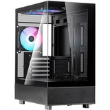 SilverStone  mini tower behuizing Zwart | 2x USB-A | 1x USB-C | RGB | Window
