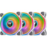 Thermaltake Riing Quad 12 RGB Radiator Fan TT Premium Edition 3 Pack case fans Wit, 3 stuks, 120 x 120 x 25 mm, 3 stuks, Incl. controller