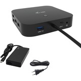 i-tec USB-C HDMI DP Docking Station with Power Delivery 65W + i-tec Universal Charger 77 W Zwart