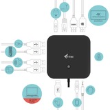 i-tec USB-C HDMI DP Docking Station with Power Delivery 65W + i-tec Universal Charger 77 W Zwart