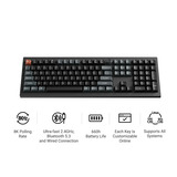 Keychron V6 Ultra 8K Wireless Custom Mechanical Keyboard, toetsenbord Zwart, US lay-out, Keychron Silk POM Red, 100%, RGB, Hot swap, 2.4 GHz / Bluetooth 5.3 / USB-C