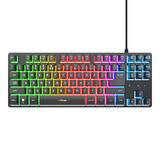 Trust GXT 833 Thado Toetsenbord met TKL-verlichting Zwart, US lay-out (QWERTY), 80% (TKL)	, RGB