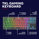 Trust GXT 833 Thado Toetsenbord met TKL-verlichting Zwart, US lay-out (QWERTY), 80% (TKL)	, RGB