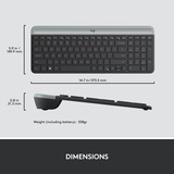 Logitech MK470 Slim draadloze desktopset Zwart, US-International lay-out (QWERTY), Scissor switches, 100%, 1000 dpi