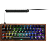 Sharkoon SKILLER SGK50 S4 Gen2 Wood PBT RGB mechanisch gaming toetsenbord Houtkleur, US lay-out (QWERTY), Gateron G Pro 3.0 Yellow, 60%, RGB leds