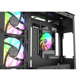 Thermaltake View 380 WS ARGB midi tower behuizing Zwart/houtkleur | 2x USB-A | 1x USB-C | RGB | Tempered Glass