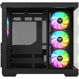 Thermaltake View 380 WS ARGB midi tower behuizing Zwart/houtkleur | 2x USB-A | 1x USB-C | RGB | Tempered Glass