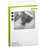 goobay USB > Parallelle printerkabel Transparant, 1,5 meter