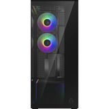ARCTIC Xtender VG (Mirror Black) midi tower behuizing Zwart | 2x USB-A | 1x USB-C | RGB | Tempered Glass