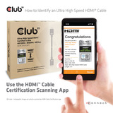 Club 3D Gecertificeerde Ultra High Speed HDMI 2.1 kabel Zwart, 2 meter, 8K