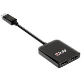 Club 3D Multi Stream Transport Hub DisplayPort 1.4 naar 2x HDMI Dual Monitor 4K60Hz adapter Zwart