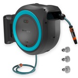 GARDENA 35 m Wand-slangenbox Powerroll XL slanghaspel Grijs/turquoise, 35 meter, Accu en oplader niet inbegrepen, POWER FOR ALL ALLIANCE