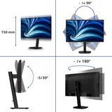 Philips 27B2N3200J 27" monitor Zwart, VGA, HDMI, DisplayPort, USB, Audio, 75Hz