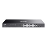 TP-Link Omada ES220GMP 20-Poort Gigabit Easy Managed Switch Zwart, 16x PoE+, 2x Gigabit SFP
