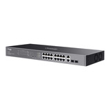 TP-Link Omada ES220GMP 20-Poort Gigabit Easy Managed Switch Zwart, 16x PoE+, 2x Gigabit SFP