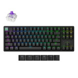 Keychron K8 HE-J1 RGB mechanisch toetsenbord Zwart, US lay-out (QWERTY), Gateron Double-Rail Magnetic Nebula, 80% (TKL)	, RGB leds, Cherry Double-shot PBT, hot swap, USB-C | 2.4 GHz | Bluetooth 5.1