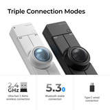 Keychron Nape Pro Wireless Trackball Mouse Zwart, 0 - 4000 Dpi, 2,4 GHz / Bluetooth / USB