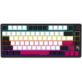 LORGAR KBP7075W RGB mechanisch gaming toetsenbord Zwart, US lay-out (QWERTY), LOGAR Toxic Purple, 75%, RGB, Hot-swappable, PBT Double-shot, Bluetooth | 2.4GHz | USB