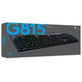 Logitech G815 LIGHTSYNC RGB Mechanical Gaming Keyboard Zwart, US-International, GL Linear, RGB leds