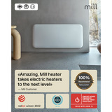 Mill Steel WiFi paneelverwarming PA1500WIFI4A met voet, 1500 Watt convector Wit, wifi 2,4 GHz (wifi 6), Bluetooth 5.2, Zigbee 3.0 + App