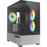 Sharkoon MK7 ARGB mini tower behuizing Zwart | 2x USB-A | 1x USB-C | RGB | Tempered Glass
