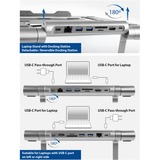 ACT Connectivity Laptopstandaard met afneembaar USB-C docking station Aluminium/grijs