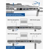 ACT Connectivity Laptopstandaard met afneembaar USB-C docking station aluminium/grijs