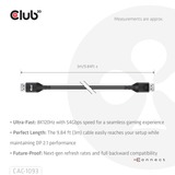 Club 3D Gecertificeerde DisplayPort 2.1 kabel Zwart, 3 meter, 8K