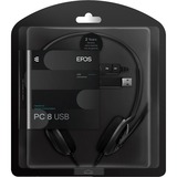 EPOS PC 8 USB on-ear headset Zwart