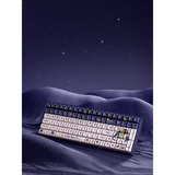 Iqunix F97 Starry Tryst, gaming toetsenbord Donkerblauw/wit, US lay-out, IQUNIX Little Prince, RGB leds, 96%, Hot-swappable, PBT, 2.4GHz | Bluetooth 5.1 | USB-C