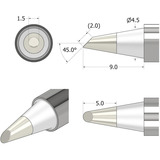 iFixit FixHub soldeerpunt, conisch-afgeschuind, 1,5 mm soldeerbout Zilver