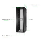 APC NetShelter SX AR3388B2, Gen 2, 52U server rack Zwart/groen, 2436H x 800B x 1200D mm, met zijkanten