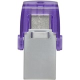 Kingston DataTraveler microDuo 3C 256 GB usb-stick Paars/transparant, USB-A + USB-C