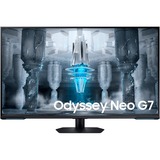 Samsung Odyssey Neo G70NC  43" 4K UHD gaming monitor Zwart/wit, 2x HDMI, DisplayPort, 2x USB-A, Wi-Fi 5, BT, RJ-45, 144 Hz